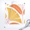 Art Deco Flowers Yellow Orange Pink Large Scale Geometric Scallop Mid Century Bold Custom Printed Fabric by Spoonflower Various Fabrics by the Yard or Fat Quarter